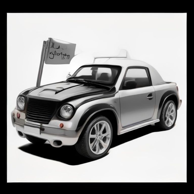 Simple cute car coloring page for preschool children, one car only, thick bold black outlines, large simple shapes, minimal details, white background, black and white line art, no color, no shading, no gray, no text, no background, printable coloring book page.