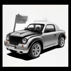 Simple cute car coloring page for preschool children, one car only, thick bold black outlines, large simple shapes, minimal details, white background, black and white line art, no color, no shading, no gray, no text, no background, printable coloring book page.