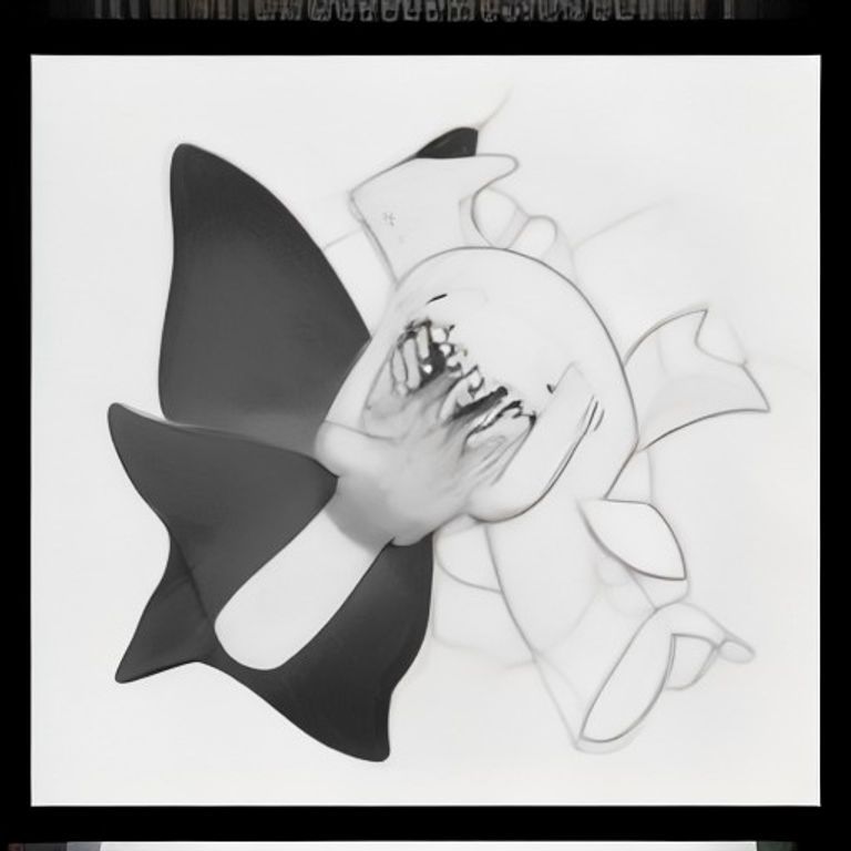Coloring book page for kids, a happy hammerhead shark high-fiving a tiny friendly alien in a little UFO, thick black contours, plain white backdrop, simple sketch art --ar 8.5:11