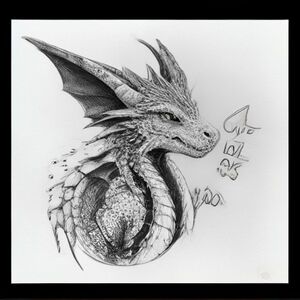 A profile view of a friendly dragon, holding a sign with "ColoringMe" written in white bubble letters, in profile, in a underwater coral reef kingdom, The drawing style is childlike. 