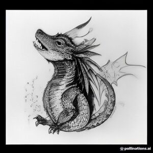 A profile view of a friendly dragon, holding a sign with "ColCute little fairy princess in a beautiful flower garden, surrounded by butterflies and stars, children's coloring page, black and white line art, thick clean outlines, large simple areas for coloring, no shading, no gray, no colors, no text, white background, portrait A4oringMe" written in white bubble letters, in profile, in a underwater coral reef kingdom, surrealist style