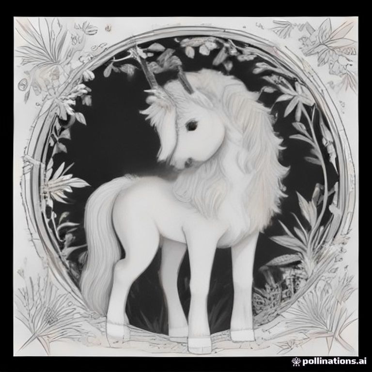 Cute baby unicorn standing happily in a magical forest flower meadow, surrounded by simple flowers and butterflies. Children's coloring book for ages 4–7, bold clean black outlines, large simple shapes, easy-to-color areas, pure white background, black line art only, no shading, gray, color, gradients or tiny details.
