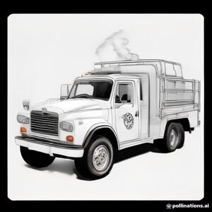 Black and white children’s coloring book page. A simple cartoon fire truck parked in front of a small fire station. One friendly firefighter standing next to the fire truck and waving. A small fire hydrant beside the truck. ONLY black outlines on a completely white background. Thick bold black line art. Large empty areas inside every object for children to color. Very simple shapes. Minimal details. No filled areas. No colors. No gray. No shading. No gradients. No textures. No realistic lighting. No shadows. No background color. No colored objects. Flat 2D outline drawing. Designed specifically as a printable coloring book page for preschool children ages 3–6. No text. No letters. No numbers. No logos. No watermark.