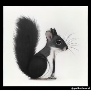 A profile view of a friendly squirrel, dressed for Halloween in profile, in a spooky forest , surrealist style