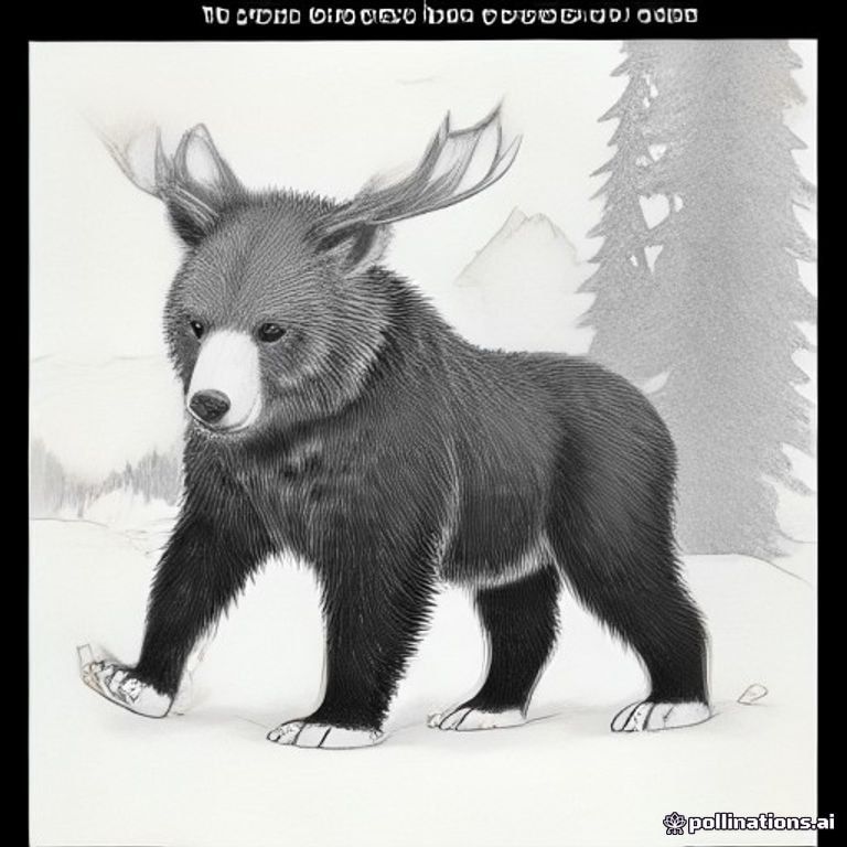 a bear cub riding a moose in the woods