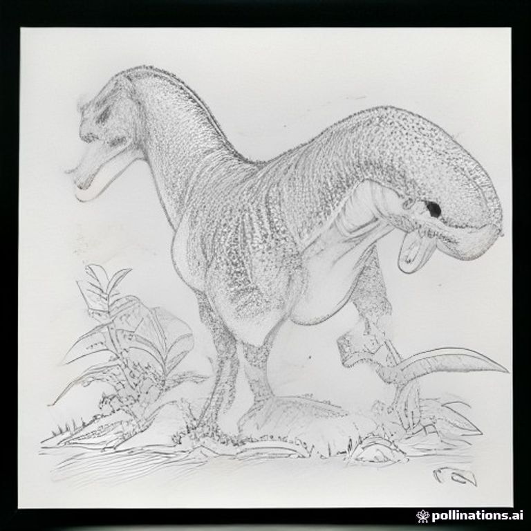 A cute T-Rex exploring a prehistoric jungle.