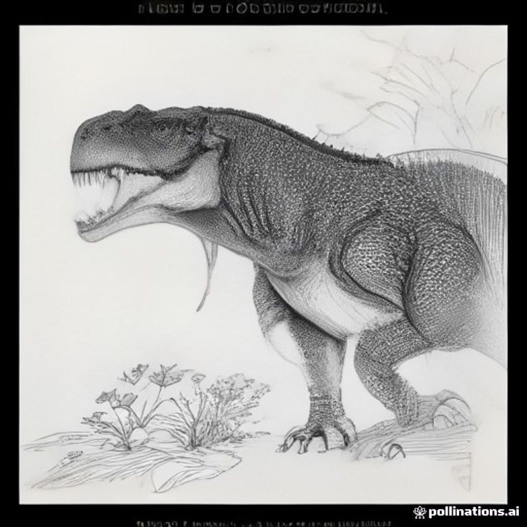 A profile view of A cute T-Rex exploring a prehistoric jungle. in profile,color page with bold outlines

