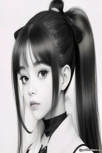 a anime girl close up her hair is styled with two space buns