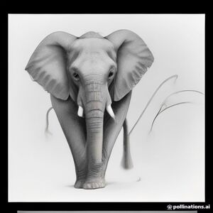 Elephant’s Quiet Morning
Design: Black line drawing on white background. An elephant wearing a knitted sweater sits beside a wooden window, holding a steaming teacup. Fine linework captures the texture of the sweater and gentle steam curls.