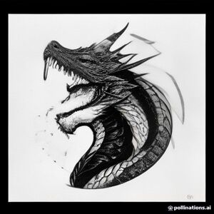 A profile view of a friendly dragon, holding a sign with "ColorMe" written in white bubble letters, in profile, in a underwater coral reef kingdom, surrealist style