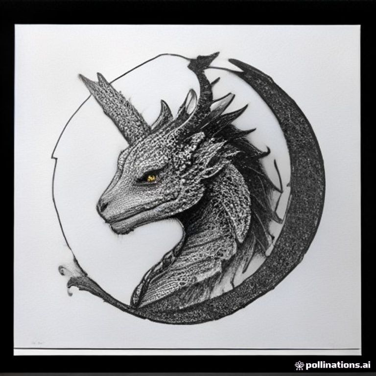 A profile view of a friendly dragon, holding a sign with written in white bubble letters, in profile, in a underwater coral reef kingdom, surrealist style