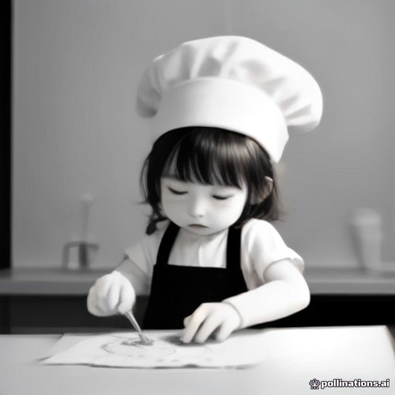 Cute adorable cartoon cat making pancakes in a cozy kitchen, wearing a tiny chef hat, flipping a pancake in a frying pan, expressive happy face, funny human-like pose, professional children's coloring book illustration, clean thick black outlines, smooth crisp line art, moderate detail, large open areas for coloring, interesting kitchen background, pure black and white line art, white background, no color, no gray, no shading, no gradients, no text, no letters, no numbers, no watermark, no logo, no border, portrait 8.5x11 composition, full page, printable coloring book artwork