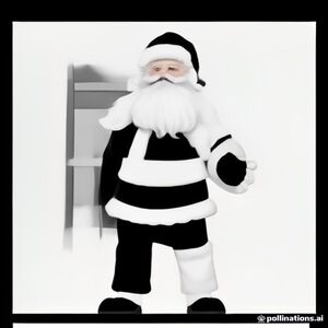 PAGE 1 — Santa Claus

A cute and friendly Santa Claus standing next to a large Christmas tree, holding a big Christmas gift. Simple children's coloring page, thick clean black outlines, white background, large easy-to-color areas, no shading, no gray, no colors, no text, no letters, no numbers, suitable for children ages 4–8.