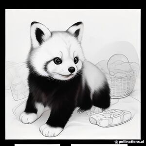 Red panda having a picnic

