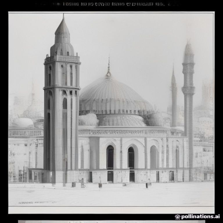A cozy Istanbul mosque on a quiet street, elegant mosque with one minaret and a small dome, traditional Ottoman-inspired architecture, tiny surrounding houses, flower pots, hanging lanterns, cats sitting near the entrance, a few pigeons, cobblestone street, peaceful evening atmosphere, black and white coloring book page, clean smooth outlines, cute cozy illustration, soft rounded shapes, simple line art, medium level of detail, lots of open spaces for coloring, no shading, no gray tones, no solid black areas, white background, hand-drawn feeling, charming cozy atmosphere, printable coloring page, 8.5 x 11 inch vertical composition, high resolution