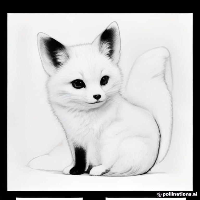 Create a black-and-white coloring-book illustration of an adorable baby fox sitting on a tree stump in a peaceful woodland clearing. The fox has large friendly eyes, rounded cheeks, a fluffy tail, and a gentle smile. Surround it with simple mushrooms, fern leaves, small flowers, and a few acorns. Cute rounded storybook style, thick clean outlines, closed shapes, large spaces to color, moderate detail, centered composition. Pure white background, portrait US Letter, no text, no color, no gray, no gradients, no shadows, no crosshatching.