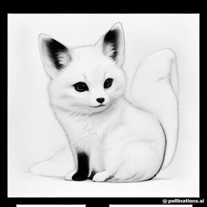 Create a black-and-white coloring-book illustration of an adorable baby fox sitting on a tree stump in a peaceful woodland clearing. The fox has large friendly eyes, rounded cheeks, a fluffy tail, and a gentle smile. Surround it with simple mushrooms, fern leaves, small flowers, and a few acorns. Cute rounded storybook style, thick clean outlines, closed shapes, large spaces to color, moderate detail, centered composition. Pure white background, portrait US Letter, no text, no color, no gray, no gradients, no shadows, no crosshatching.