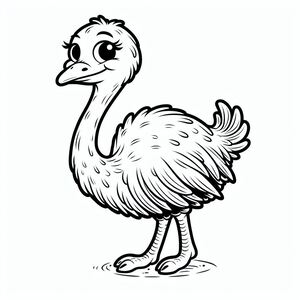Một con đà điểu đang đứng trong nước