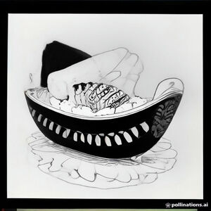 Coloring book styled sushi boat