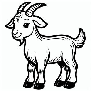 Một con dê đen trắng có sừng