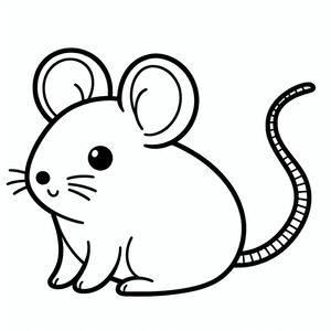 Bản vẽ đen trắng của chuột 4