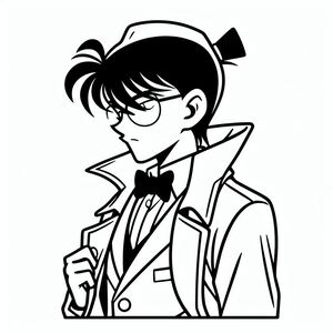A black and white drawing of a man in a tuxedo