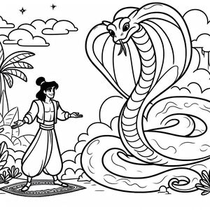 A woman standing next to a large snake