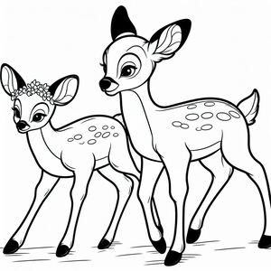 Roe và Bambi đang đi bộ cùng nhau