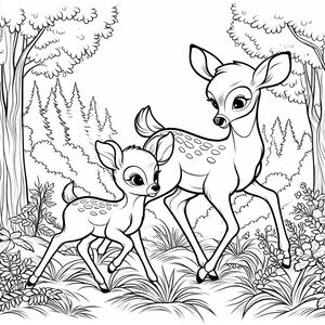 Roe và Bambi trong rừng