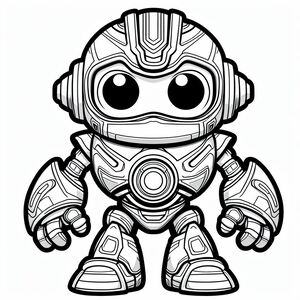 Một trang màu của robot với đôi mắt to