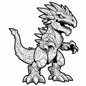 Một trang tô màu của một godzilla
