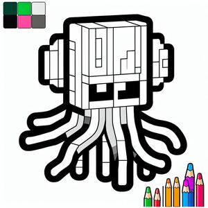 A drawing of an octopus made out of crayons