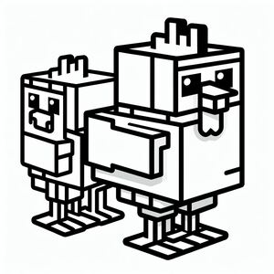 A black and white picture of a cartoon character