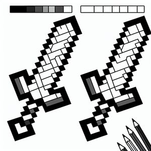 A black and white image of a pixel pattern