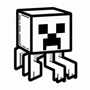 A black and white drawing of a cube