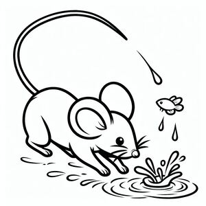 Một trang màu của một con chuột trong nước