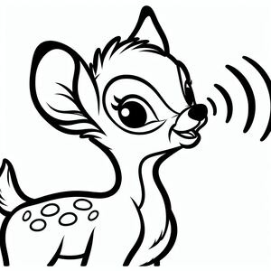 Một con nai hoạt hình với ăng-ten trên đầu