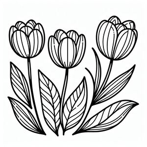 A black and white drawing of flowers