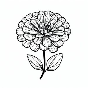 A black and white drawing of a flower 4