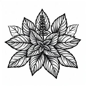 A black and white drawing of a flower