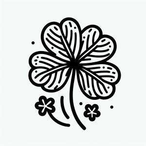 Một bản vẽ đen trắng của cỏ ba lá bốn lá