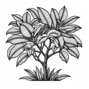 A black and white drawing of a tree 3