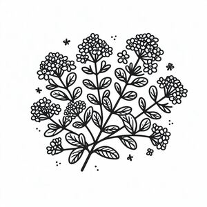 Một bản vẽ đen trắng của một bó hoa