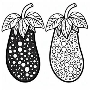 A black and white drawing of two vases
