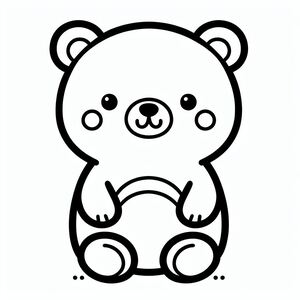 Một bản vẽ đen trắng của một con gấu