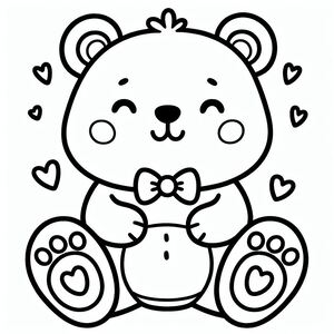 Một con gấu bông với trái tim xung quanh nó