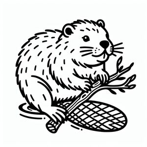 A beaver sitting on top of a tree branch