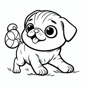 Pug vui nhộn chơi bóng 2