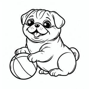 Pug vui nhộn chơi bóng 3