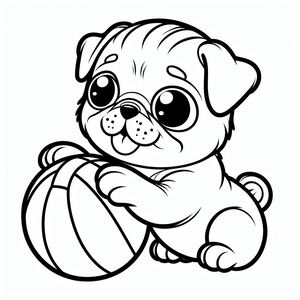 Pug vui nhộn chơi bóng 4